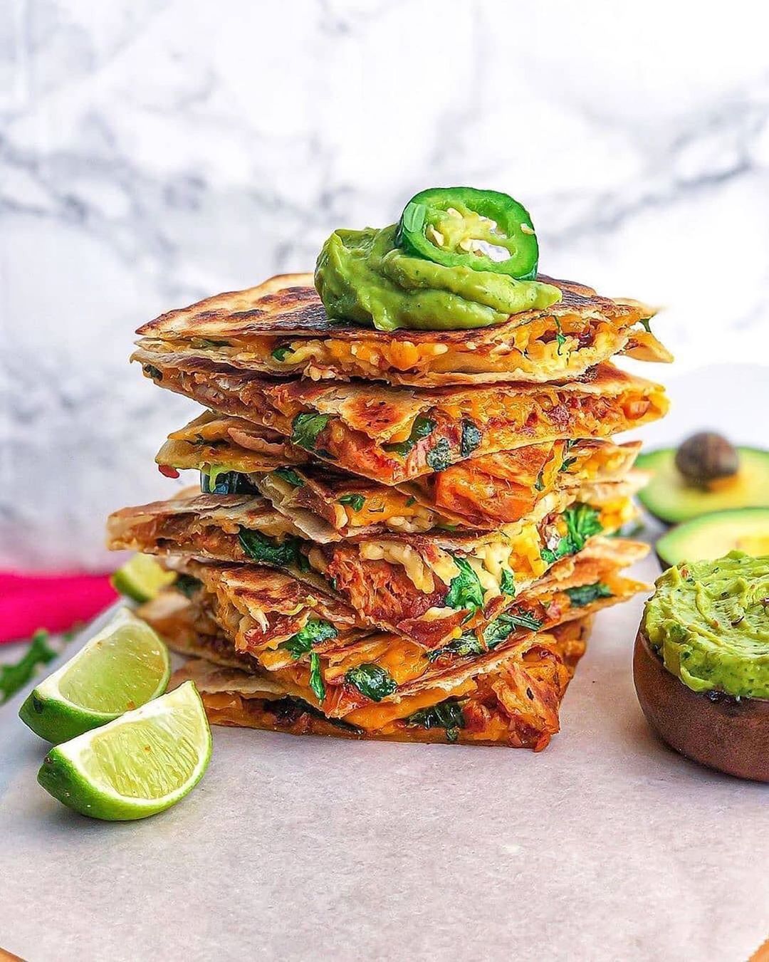 Vegan Jackfruit Barbacoa Quesadillas