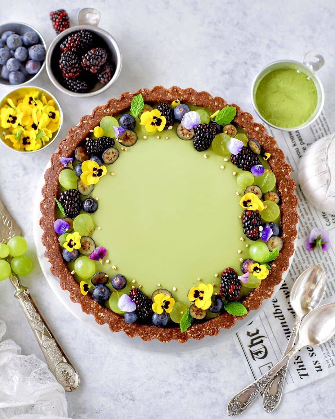 Vegan Matcha Spring Tart