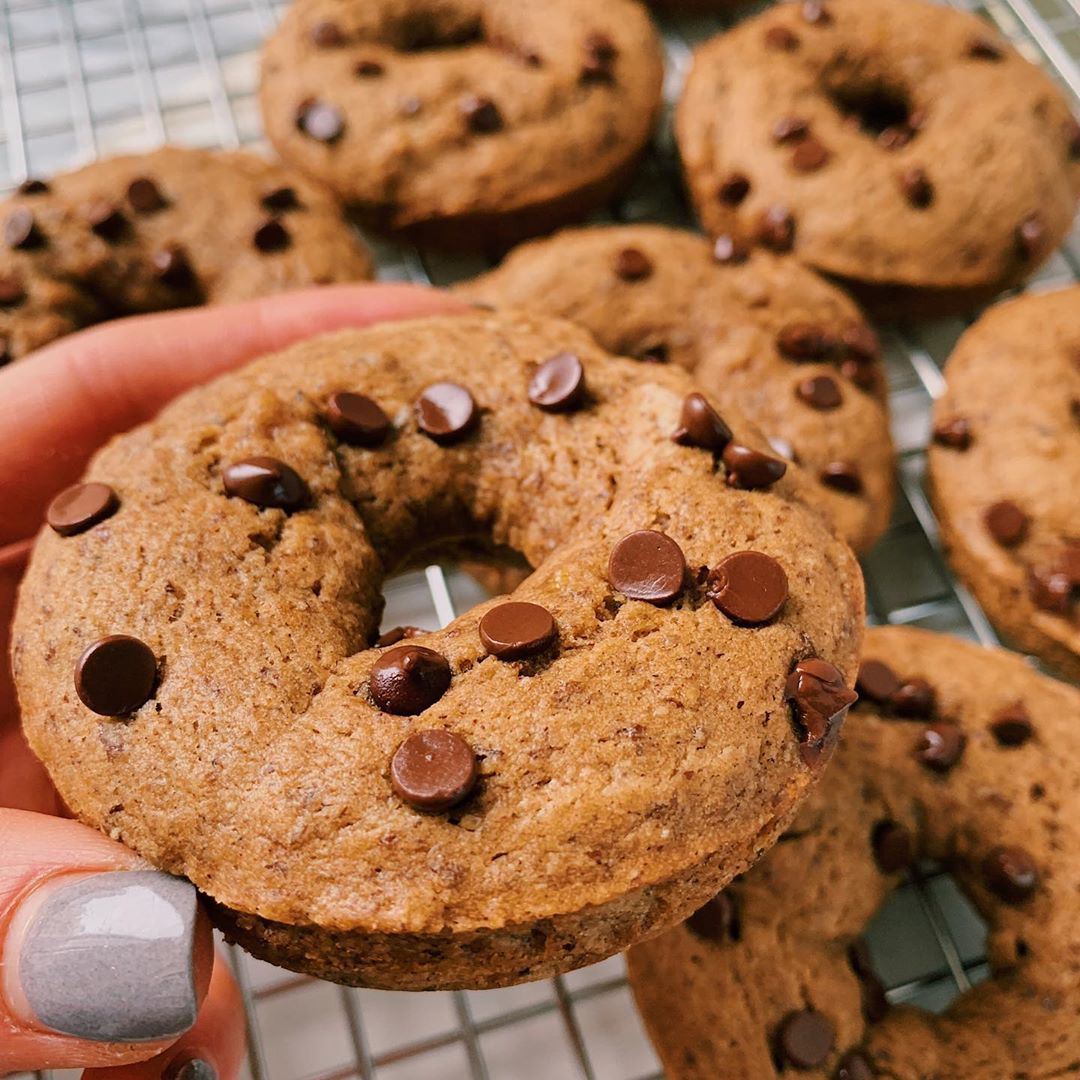 Vegan Banana Bread Chocolate Chip Donuts
