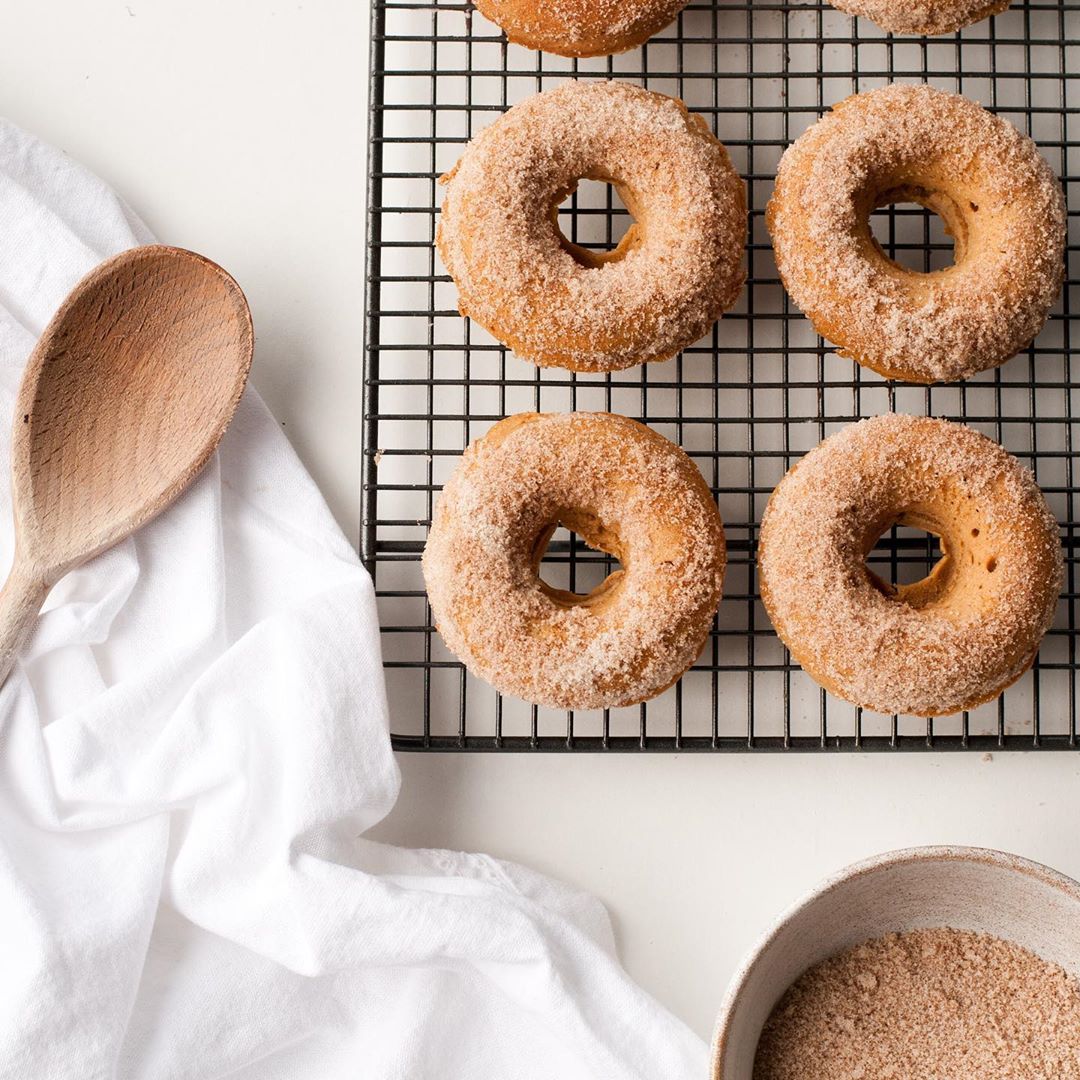 Vegan Baked Doughnuts with Cinnamon Coating