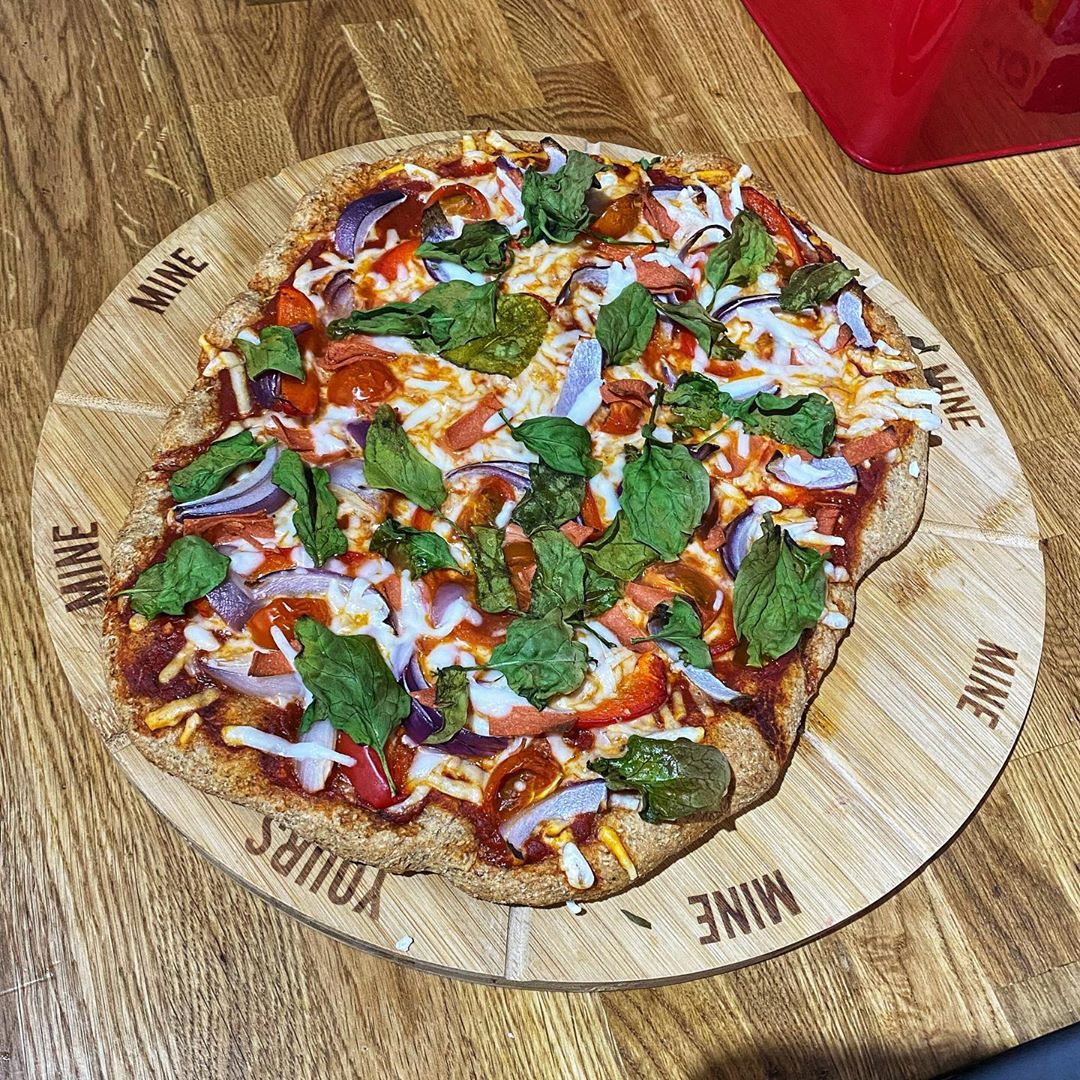 Homemade Vegan Pizza with Quorn and Vegetables