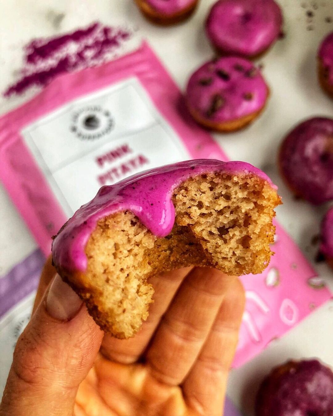 Pink Pitaya Glazed Donuts