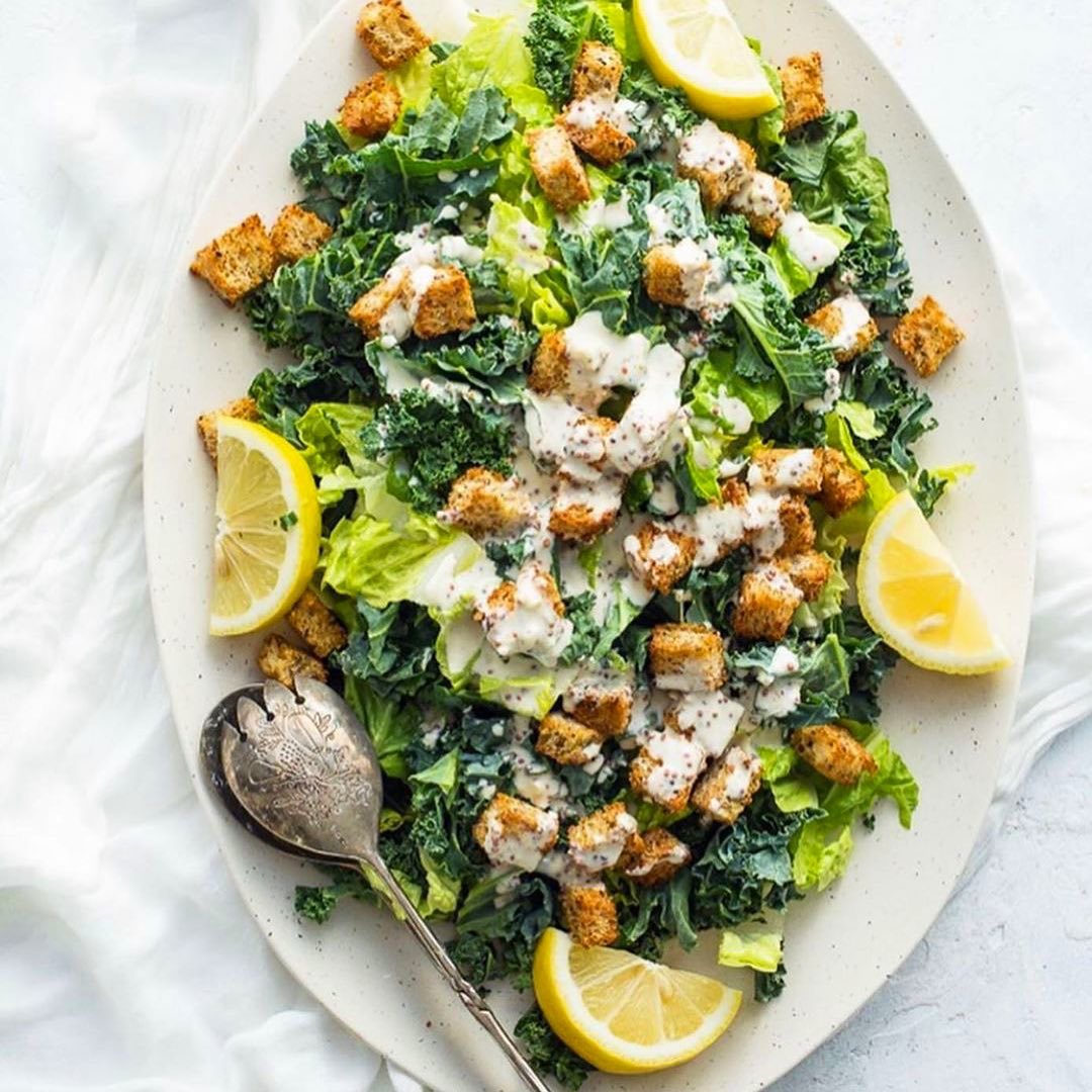 Vegan Kale Caesar Salad