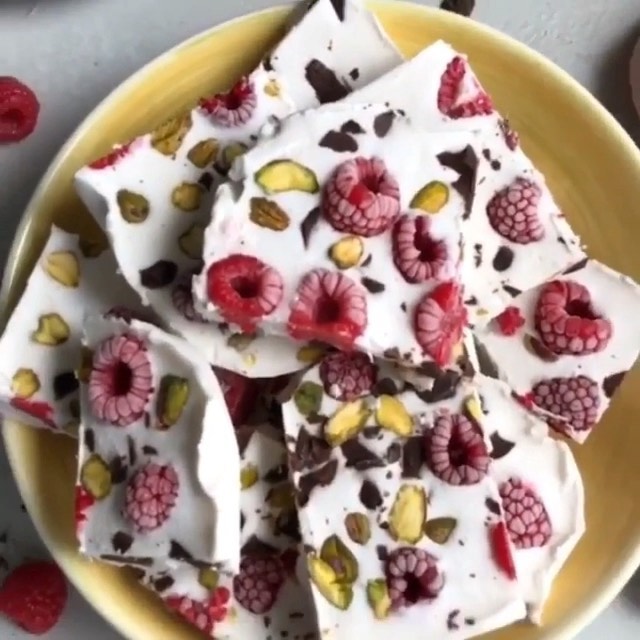 Coconut Bars with Raspberries and Pistachios