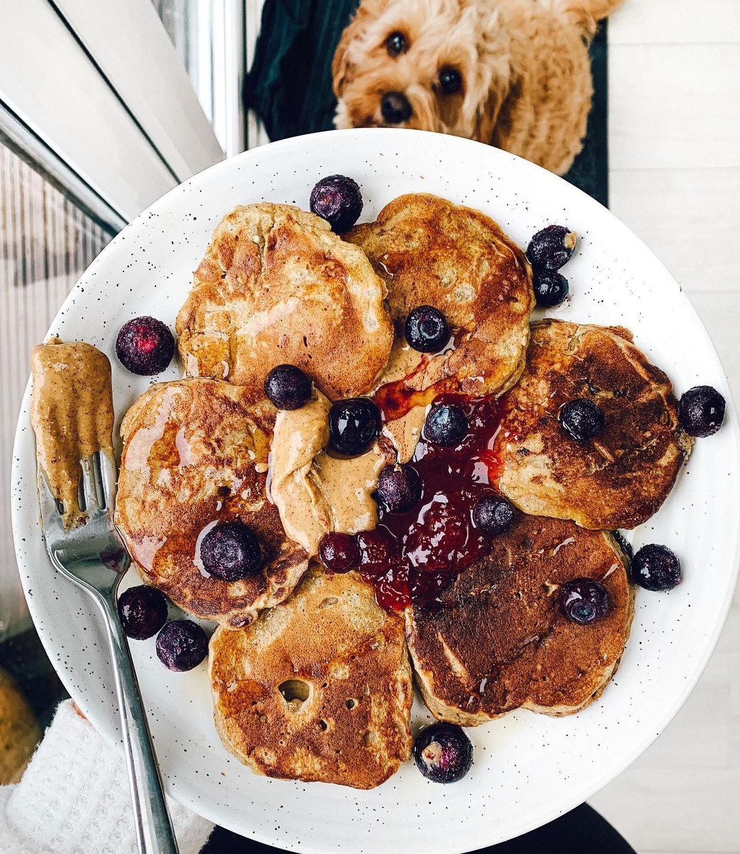 Healthy Banana Protein Pancakes with Toppings