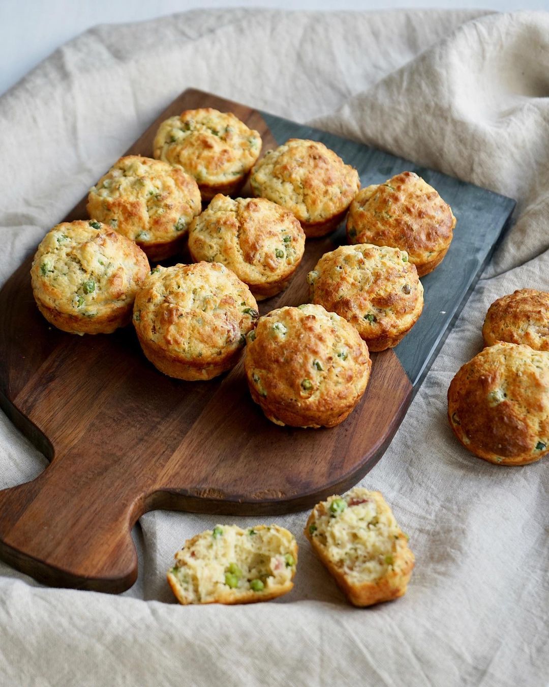 Pea, Ham, and Cheese Muffins