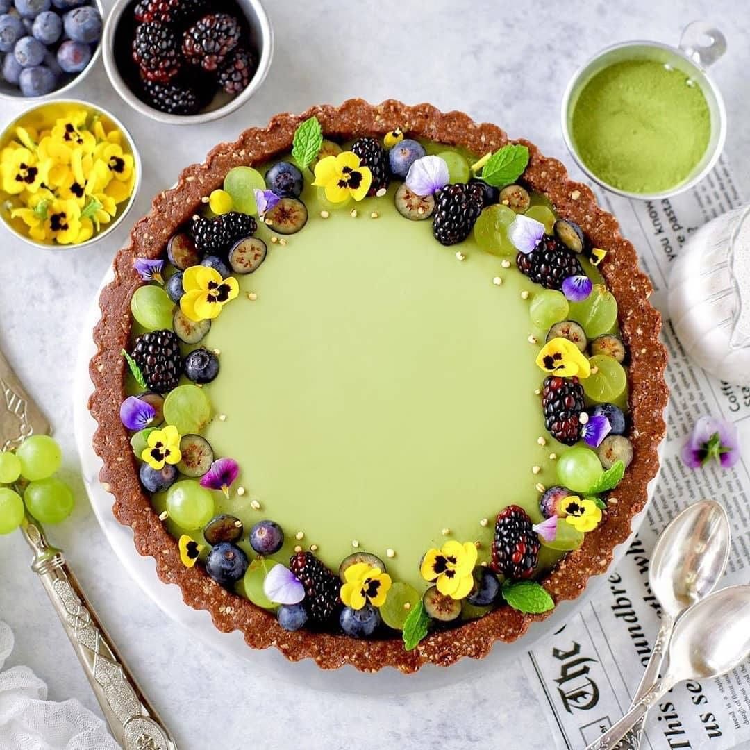 Vegan Matcha Spring Tart