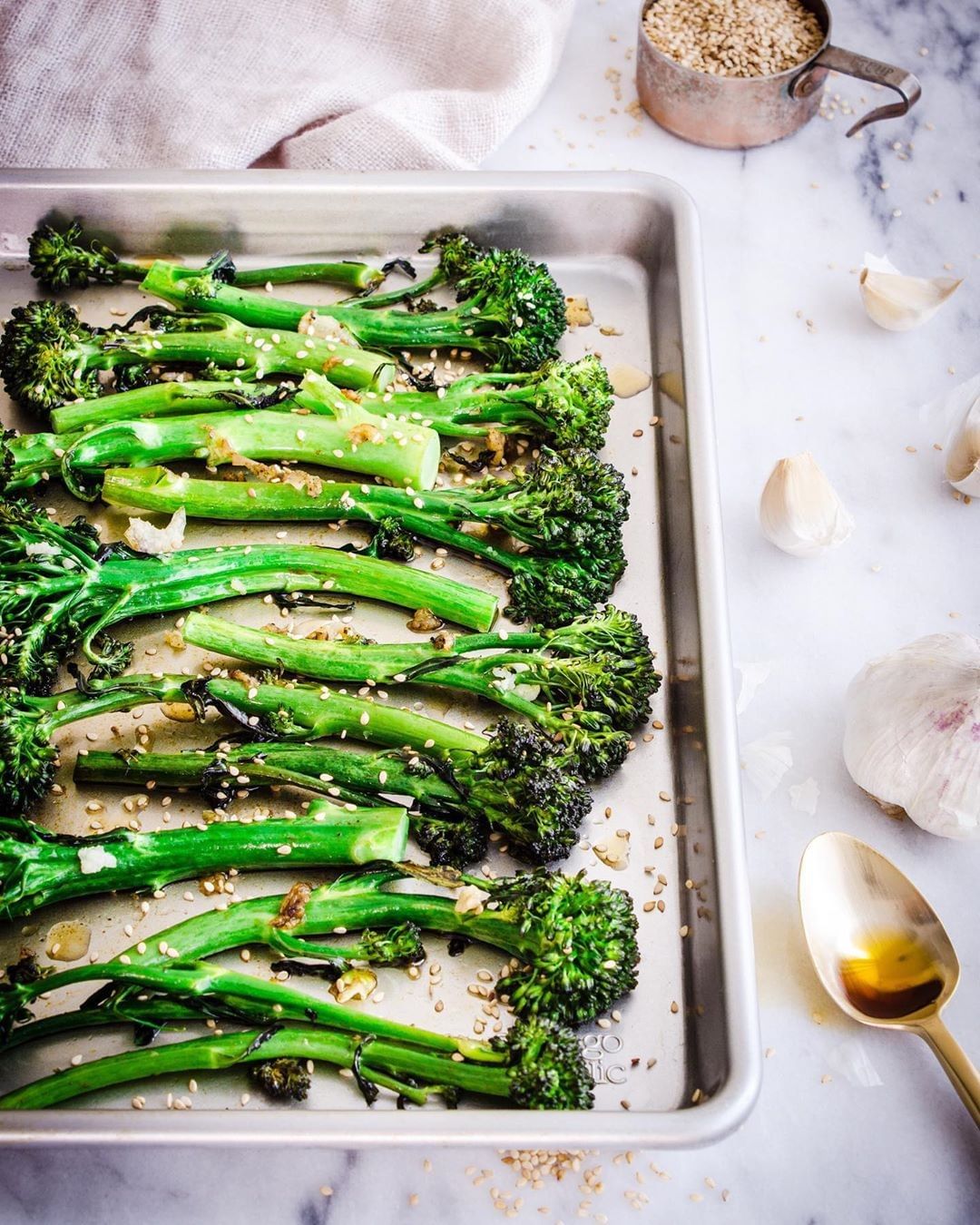 Roasted Broccoli with Sesame and Garlic