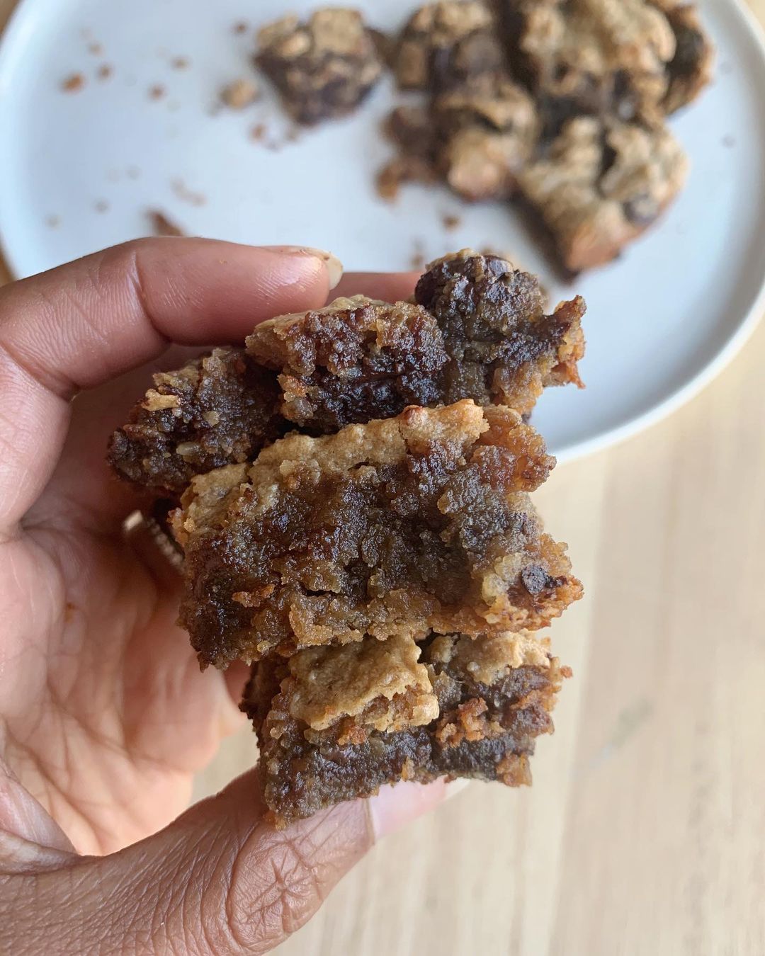Gooey Chocolate Chip Peanut Butter Brookies