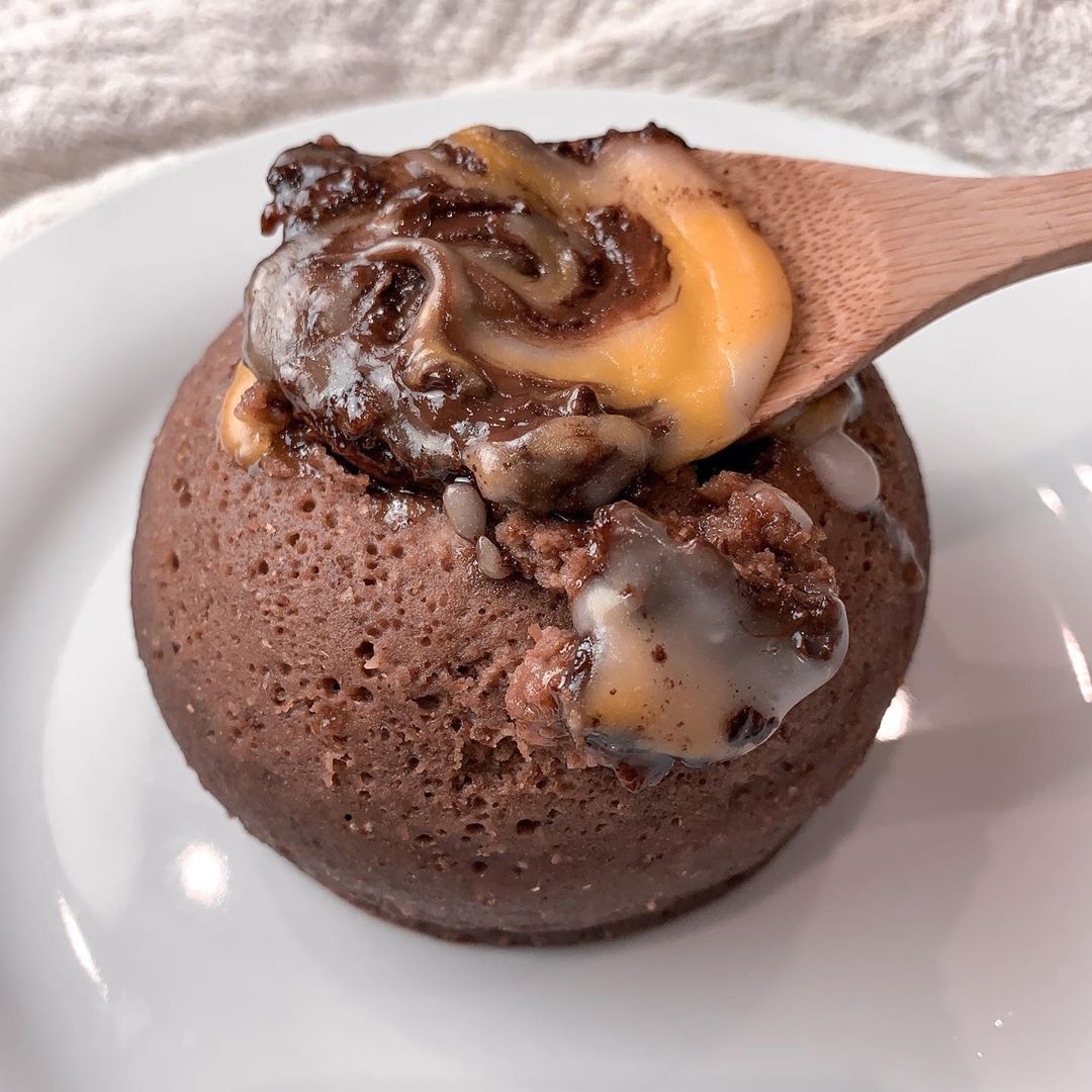 Vegan Chocolate Mug Cake with Cream Egg
