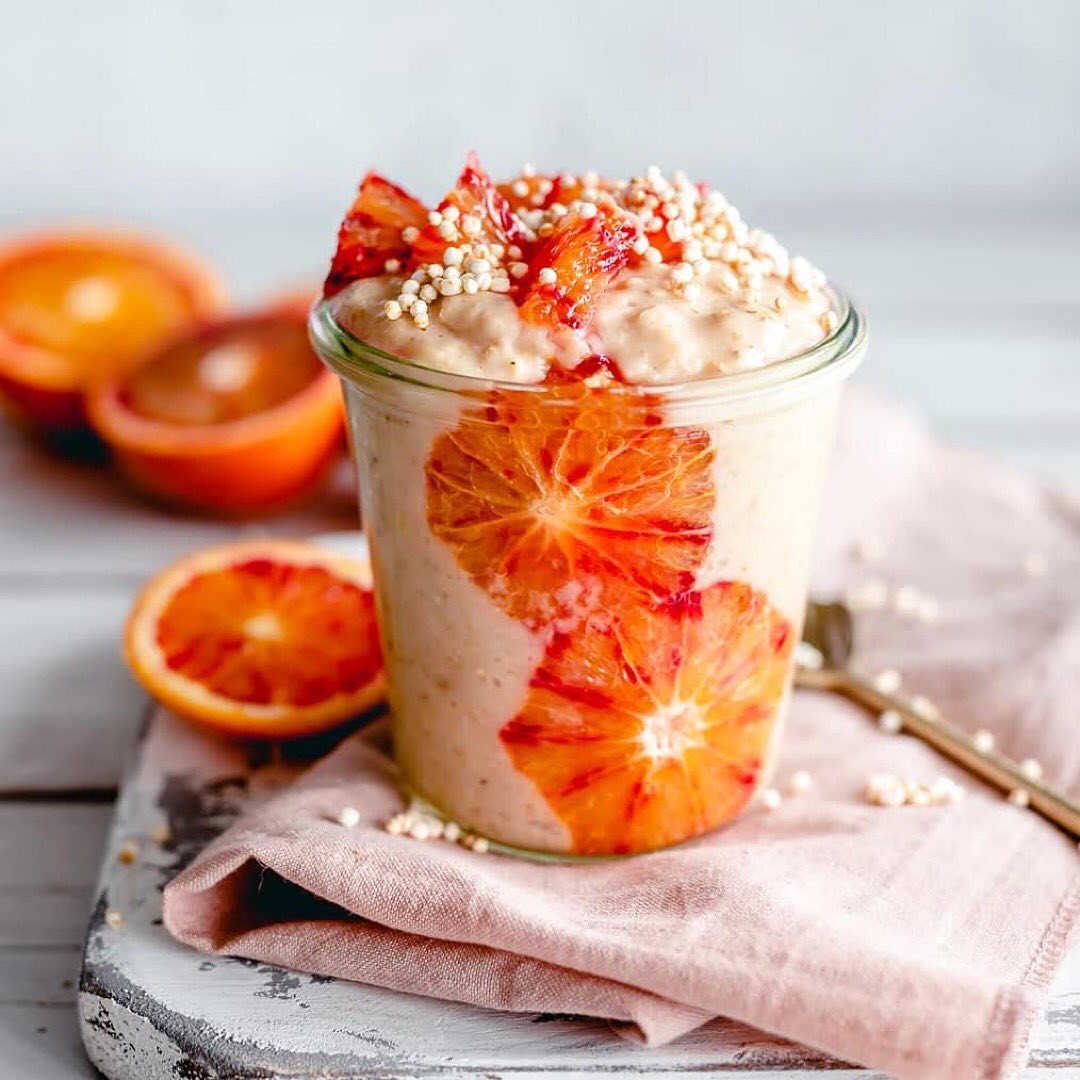 Blood Orange Infused Porridge with Maple and Quinoa