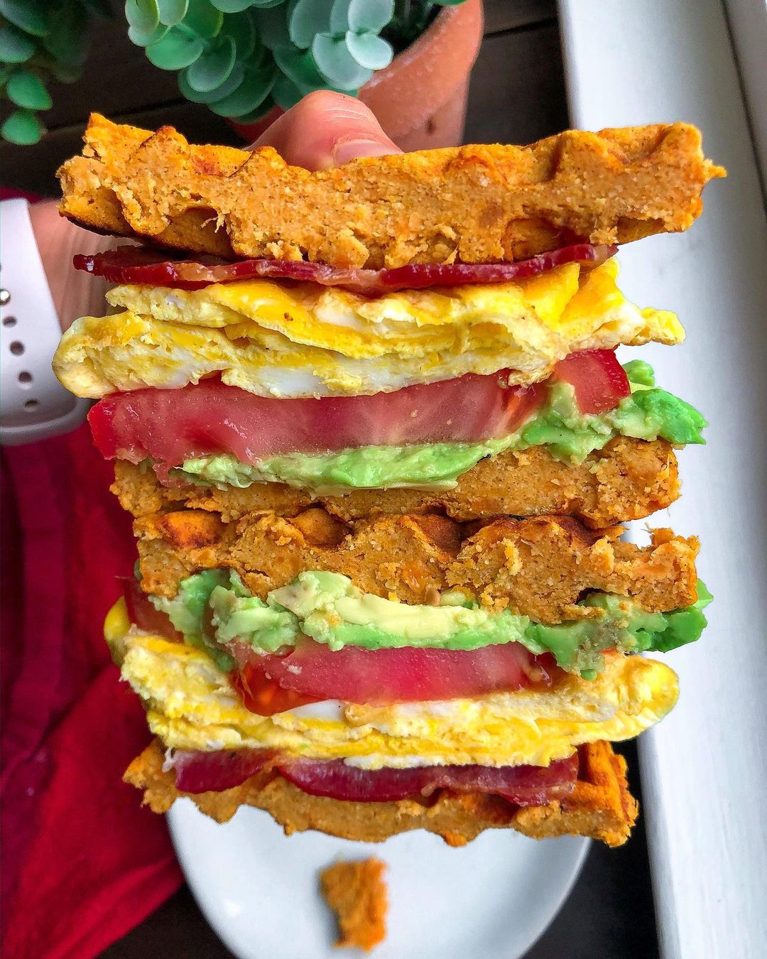 Loaded Sweet Potato Waffle Breakfast Sandwich