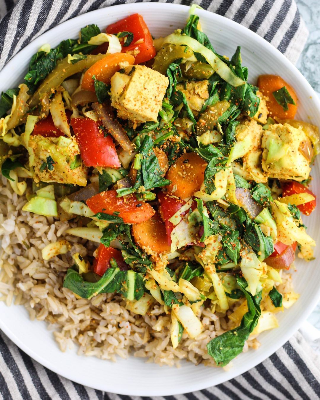 Sautéed Miso Cabbage and Tofu