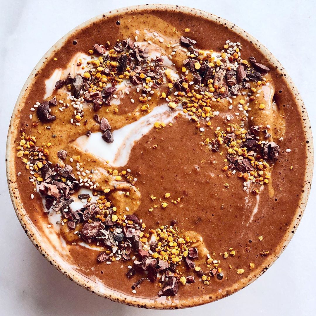 Mocha Smoothie Bowl with Hidden Vegetables and Collagen