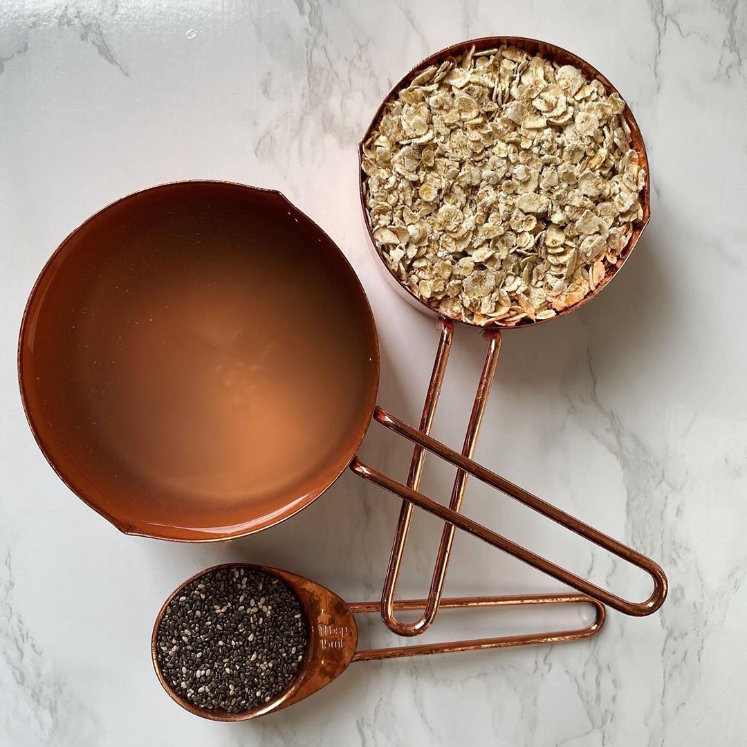 Overnight Chia Oats with Coconut Water and Fruit