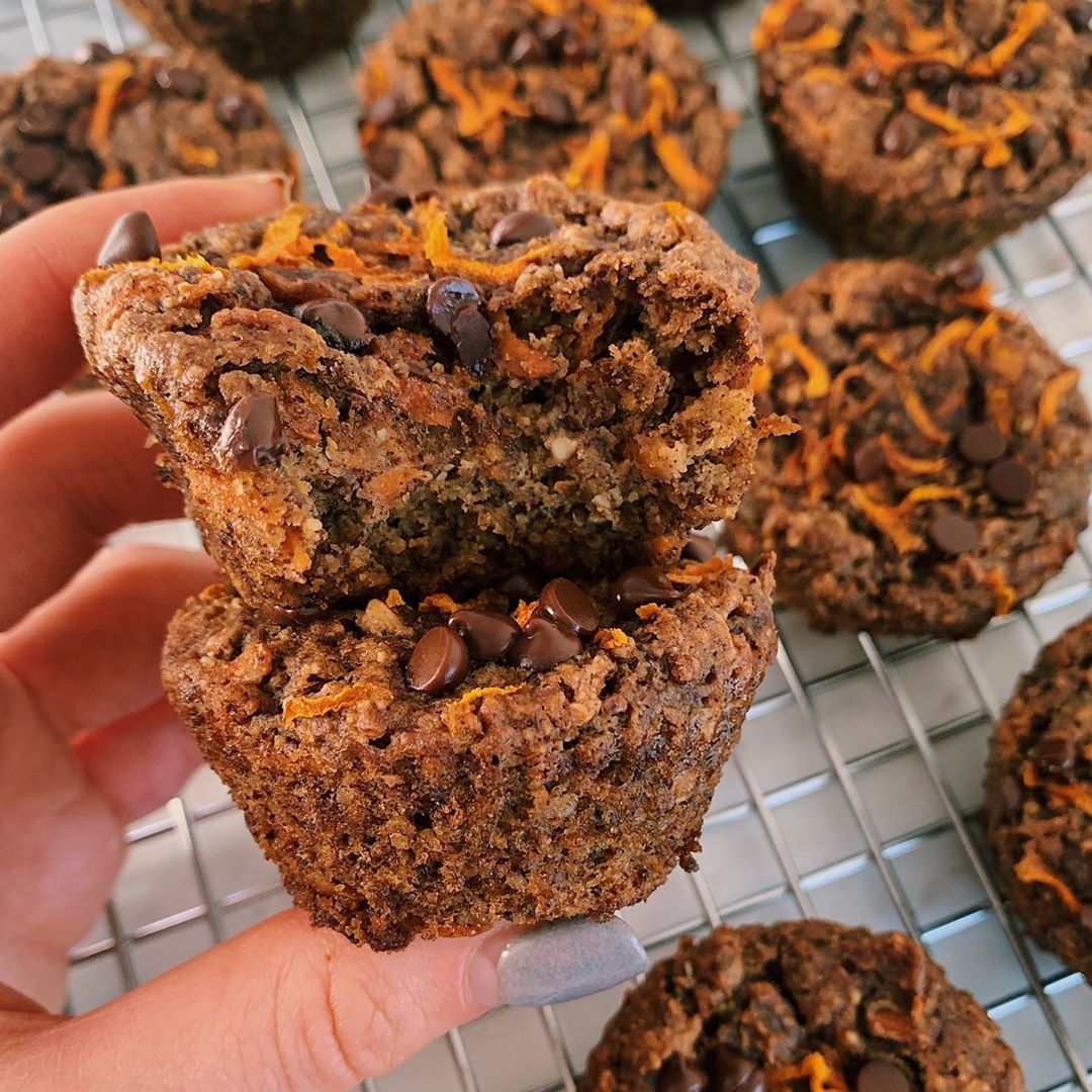 Carrot Cake Chocolate Chip Vegan Muffins