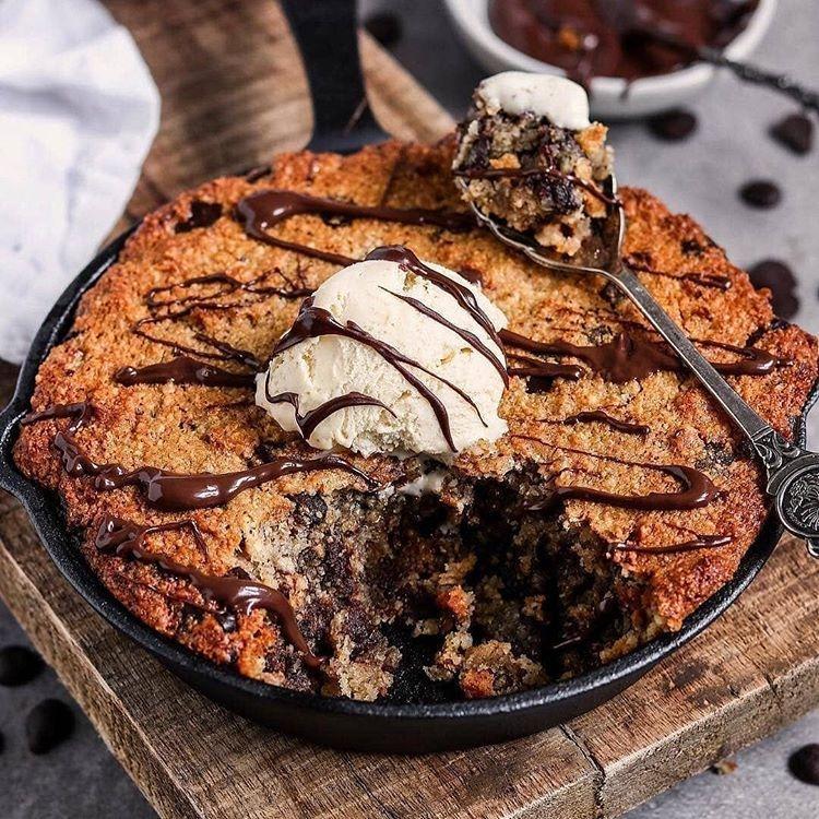 Fudgy Chocolate Chip Skillet Cookie