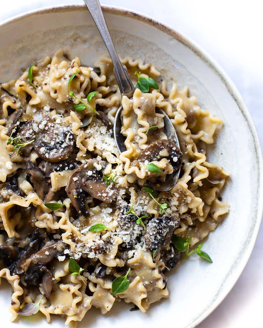 Creamy Mushroom Pasta with Thyme Mustard