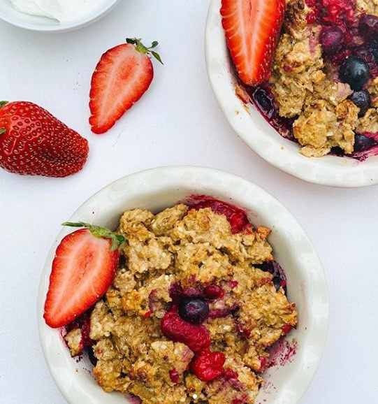 Single Serve Berry Crisp with Protein Crumble