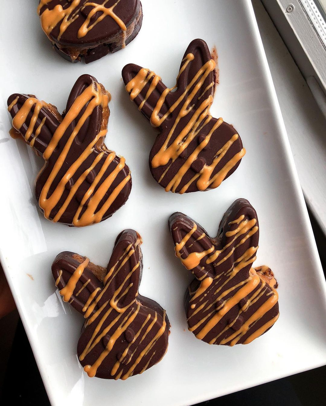 Healthy Chocolate Bunnies with Almond Butter Filling