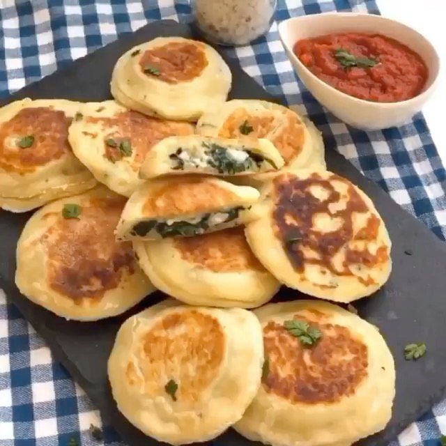 Vegan Potato Cakes with Spinach Filling
