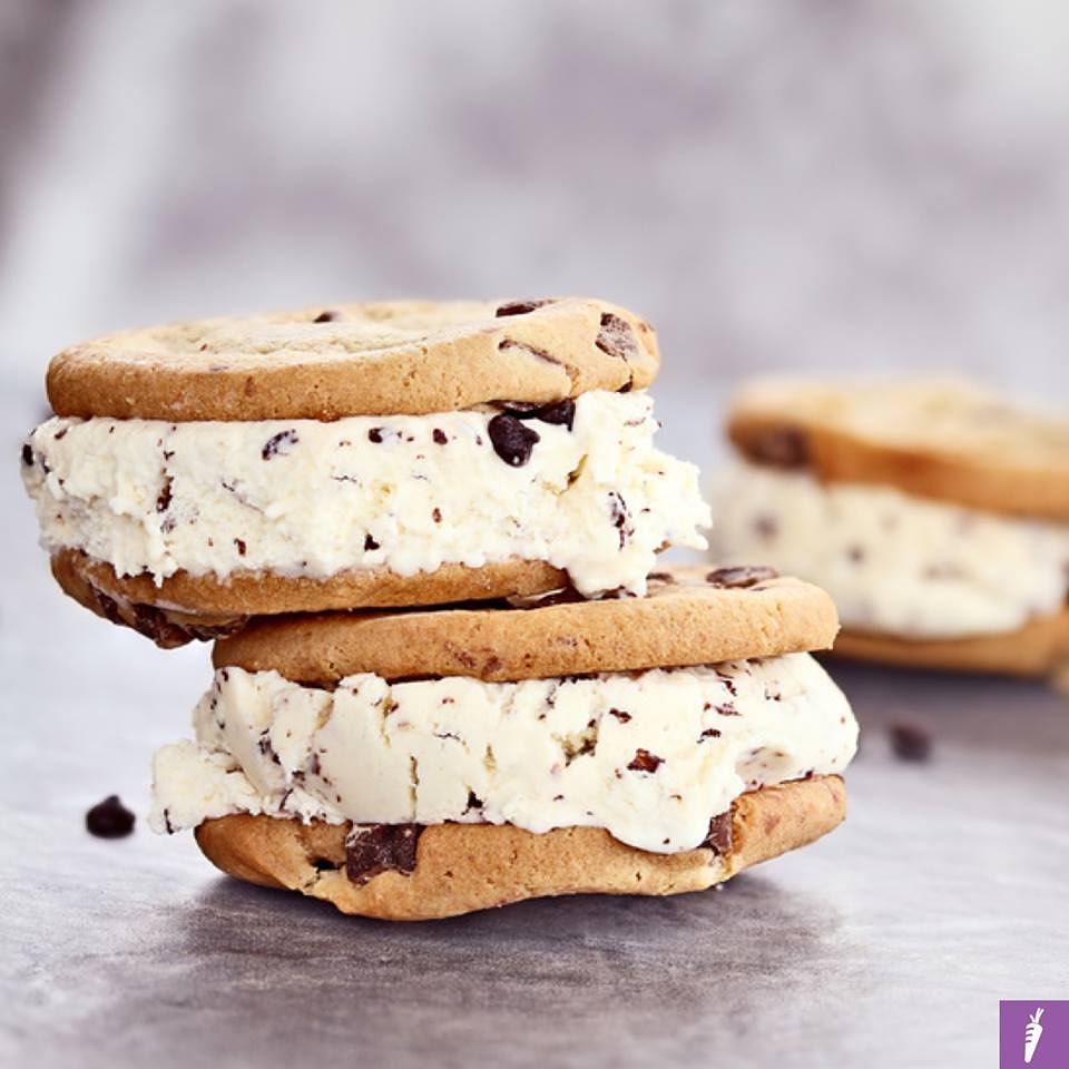 Raw Creamy Choc-Chip Ice Cream Sandwich