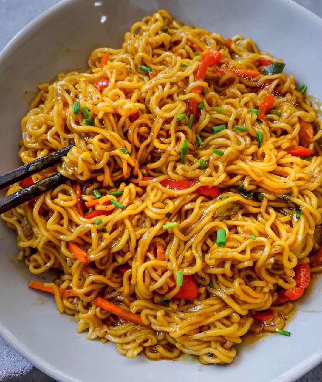 Curry and Pepper Noodles