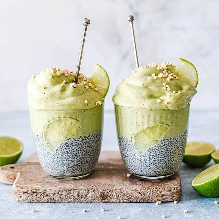 Creamy Chia Pudding with Matcha Nicecream