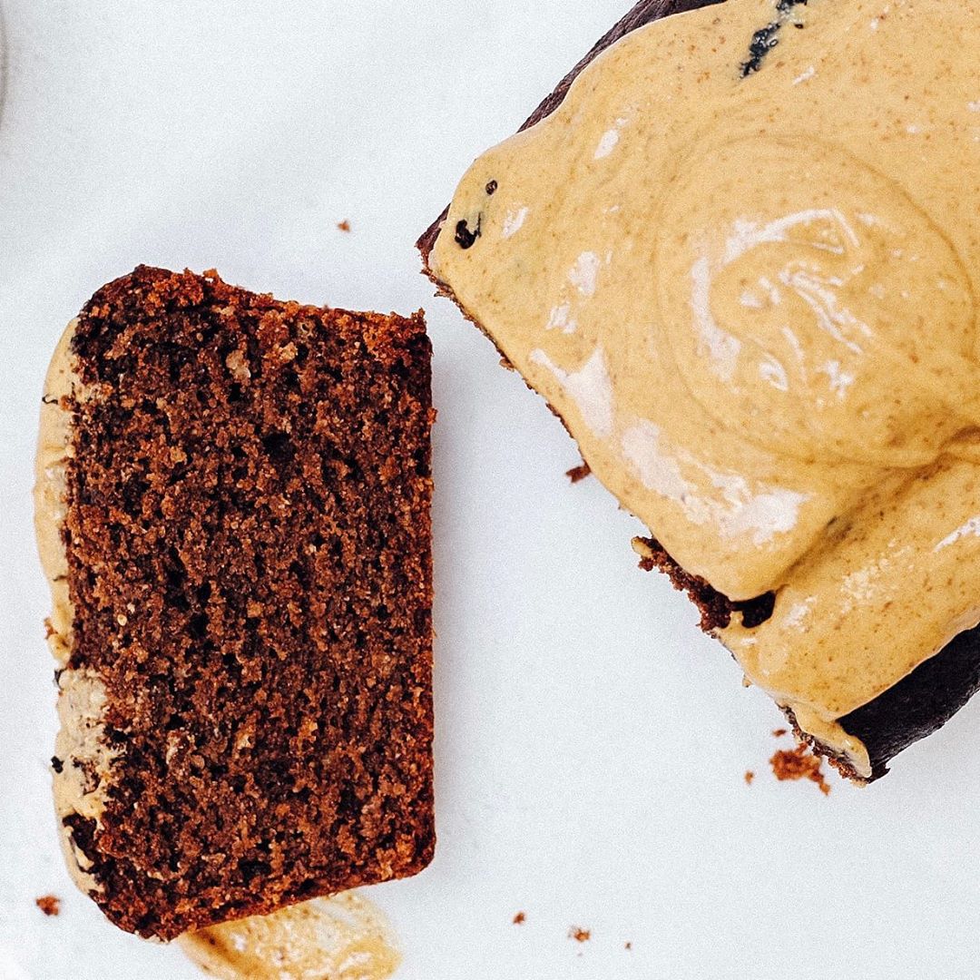 Chocolate Almond Bread with Almond Butter Icing