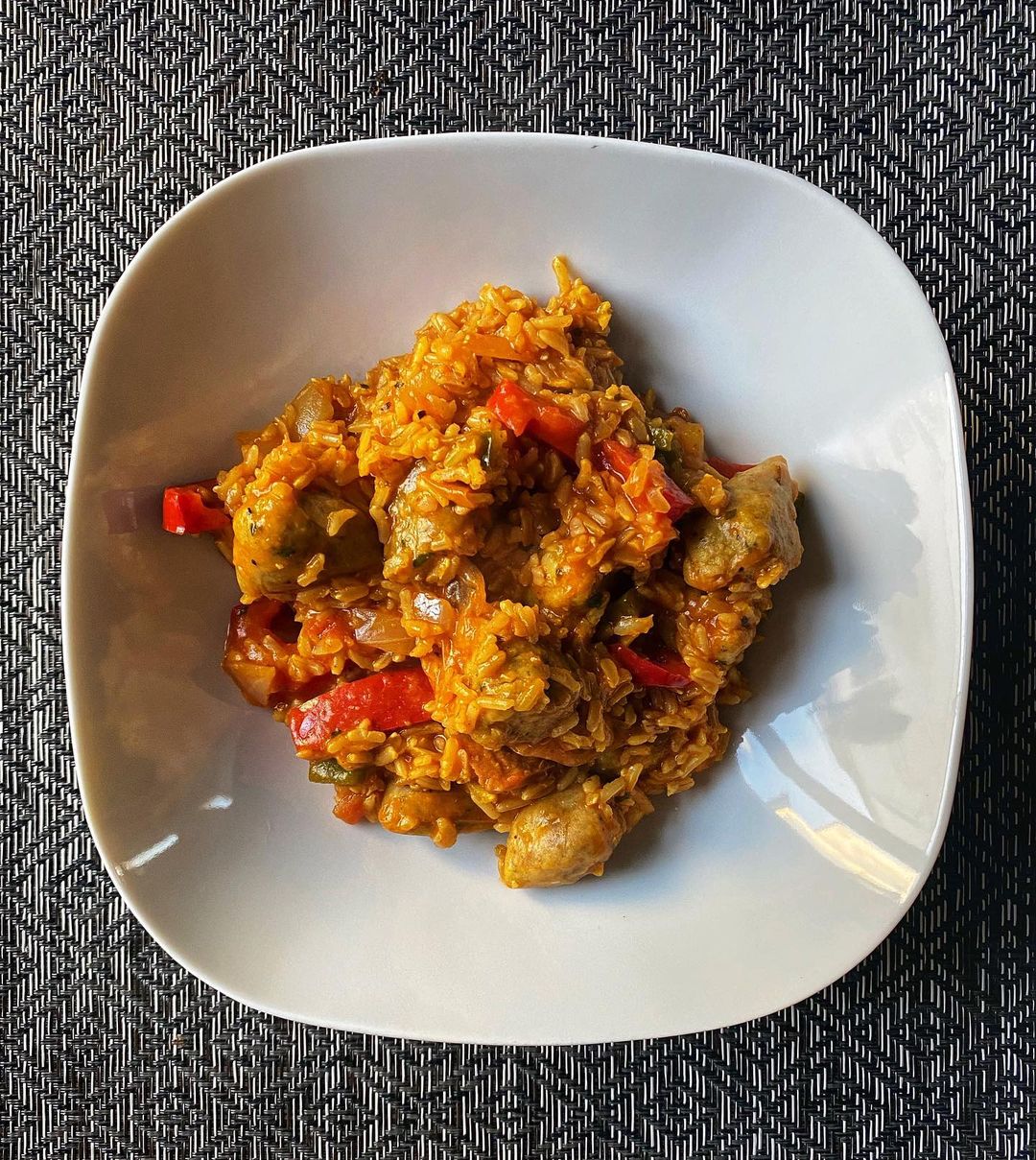Vegan Jambalaya Style Rice Dish with Sausages