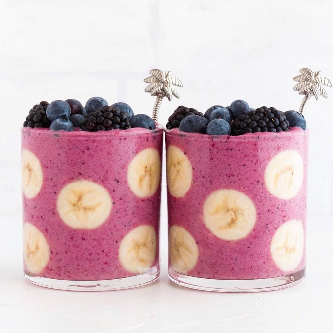 Polka Dot Banana Berry Smoothies