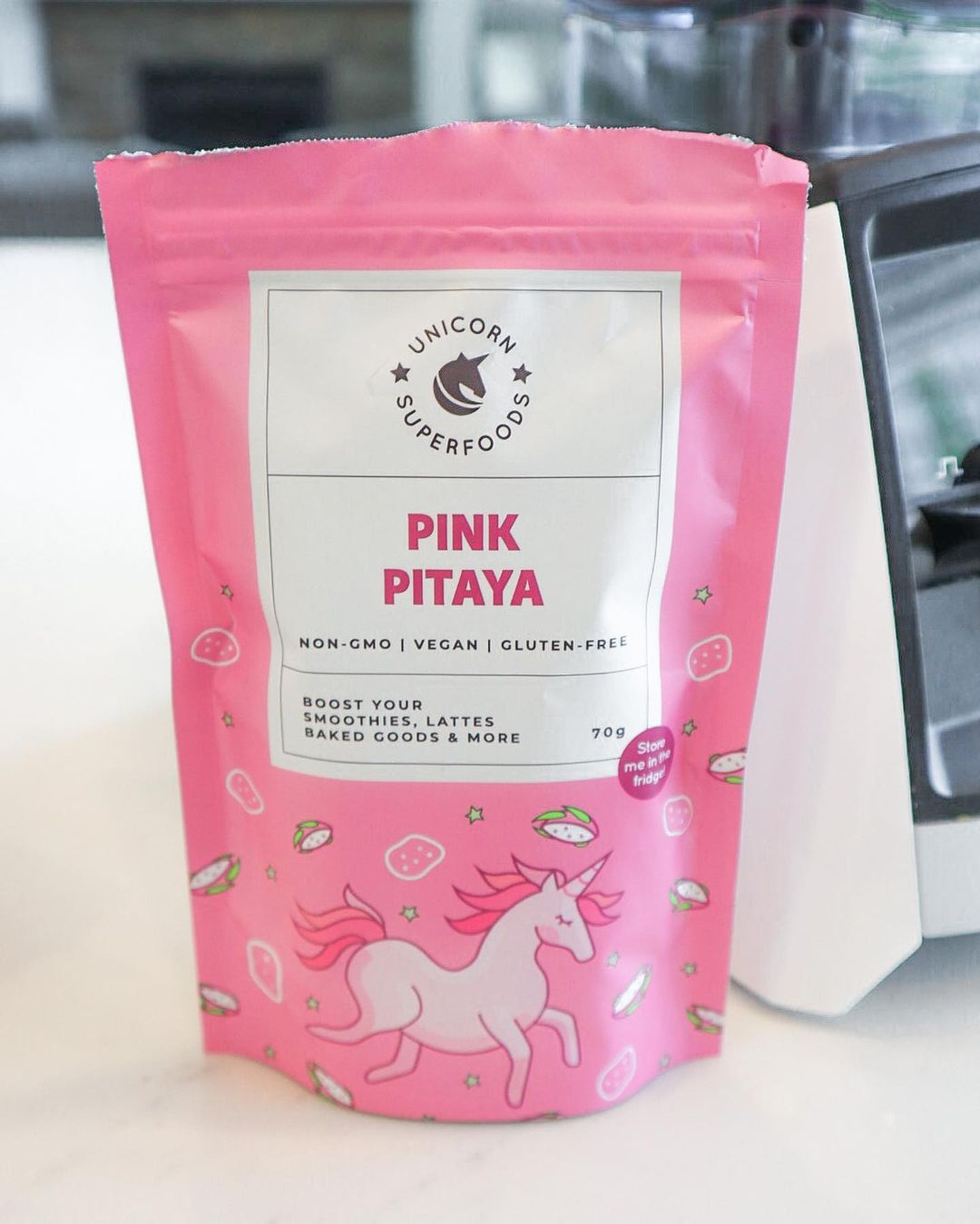 Pink Pitaya Smoothie with Bananas and Mango