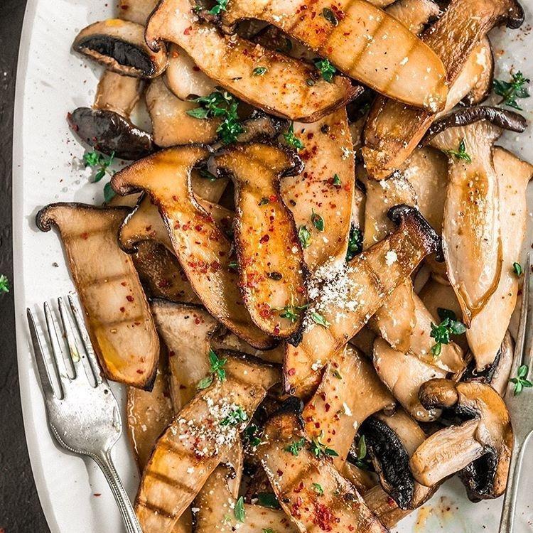 Vegan Seasoned Grilled Mushrooms