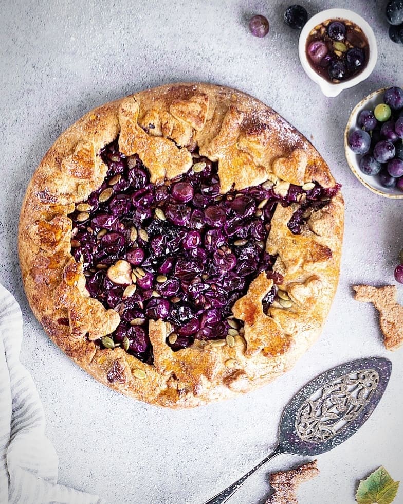 Simple Grape Galette with Spiced Filling