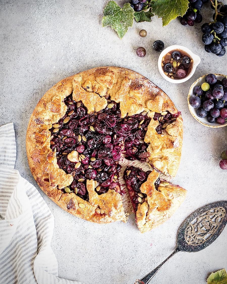 Simple Grape Galette with Spiced Filling