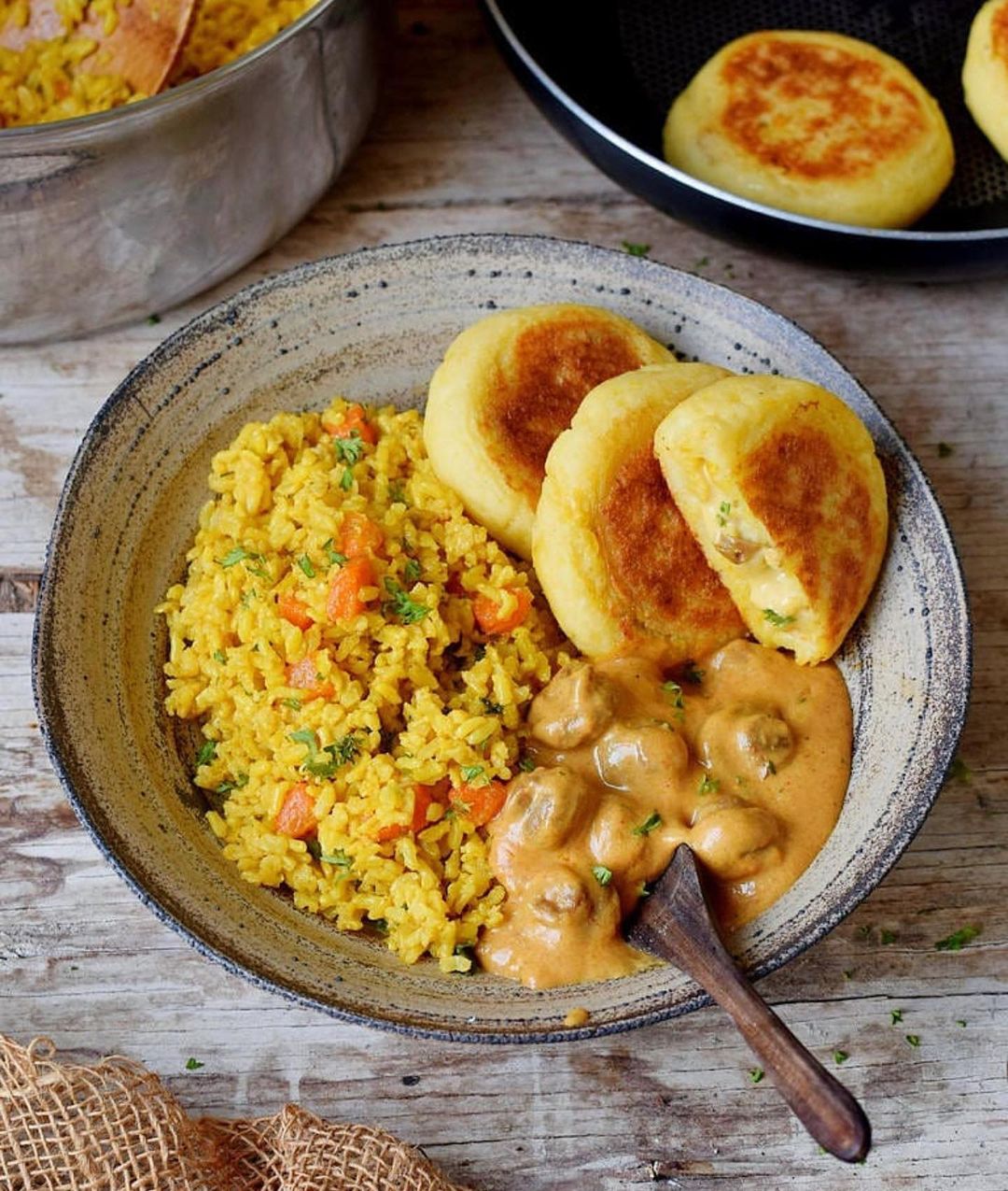 Vegan Turmeric Rice with Spices and Vegetables