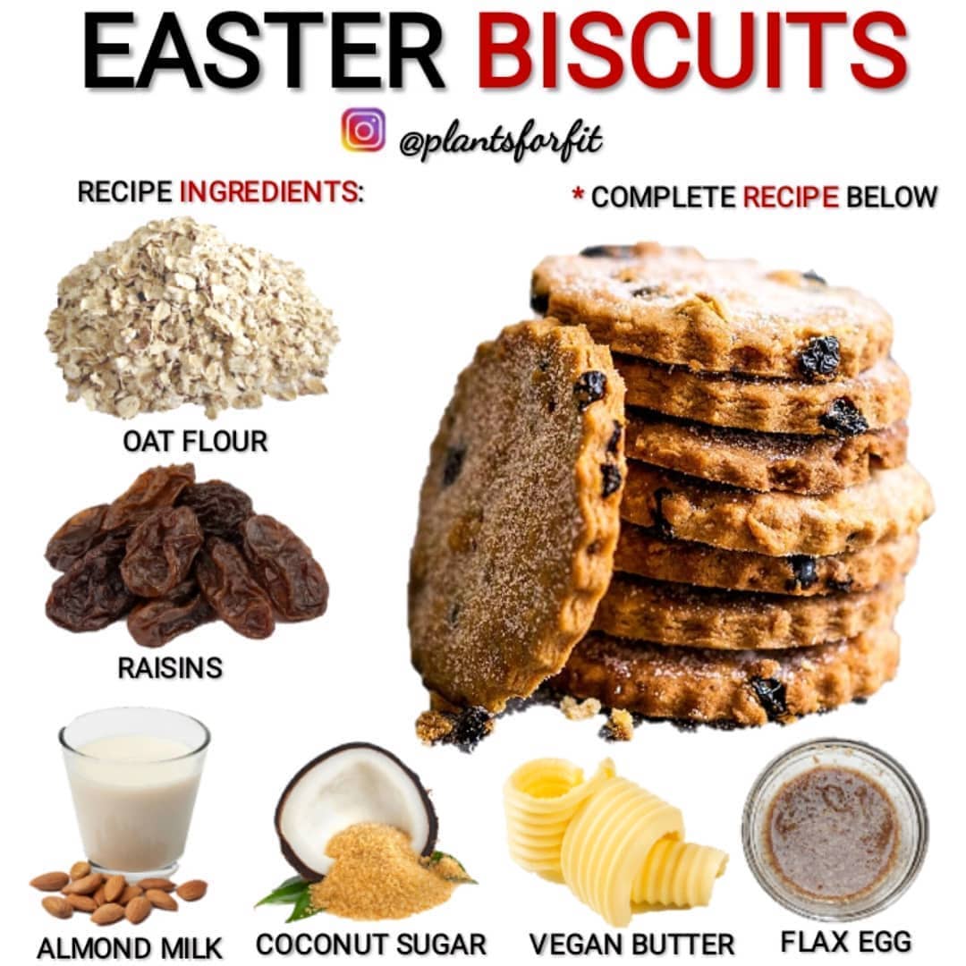 Vegan Easter Cookies with Raisins and Oat Flour