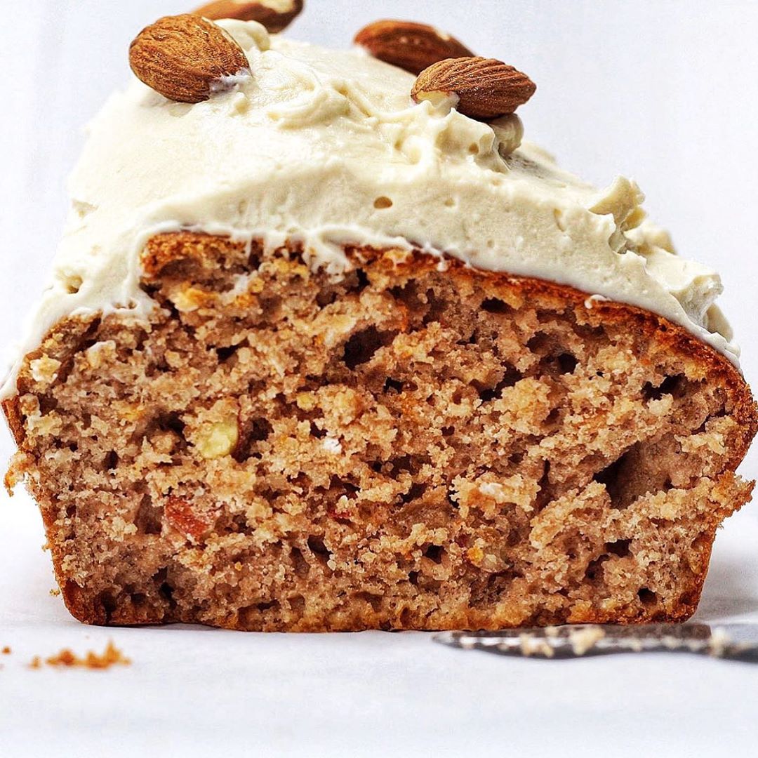 Almond Coffee Bread with Vegan Frosting