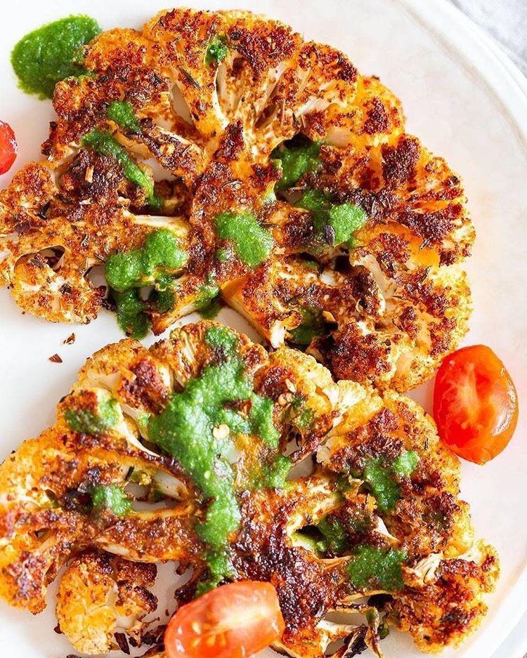 Cajun Roasted Cauliflower with Chimichurri