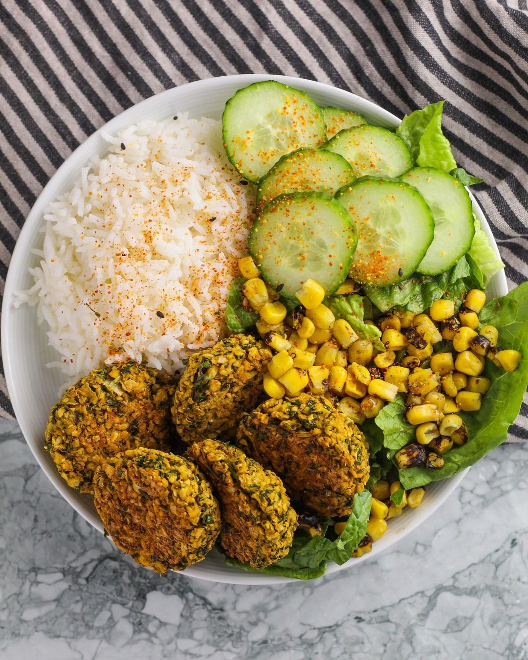 Homemade Falafel Balls with Fresh Herbs and Spices