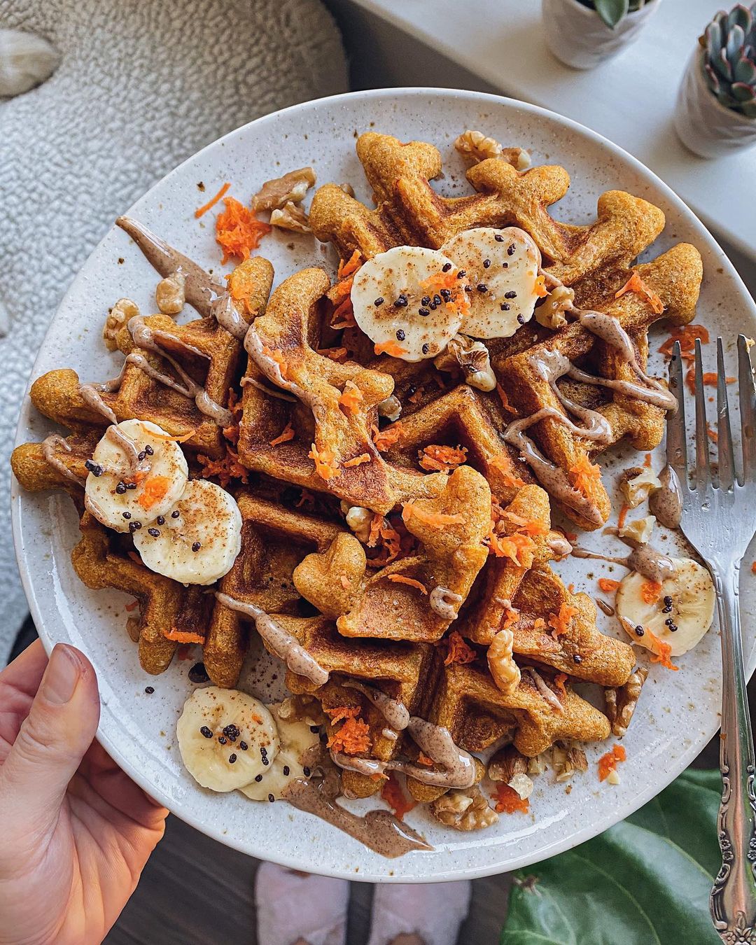 Paleo Carrot Cake Waffles for Easter