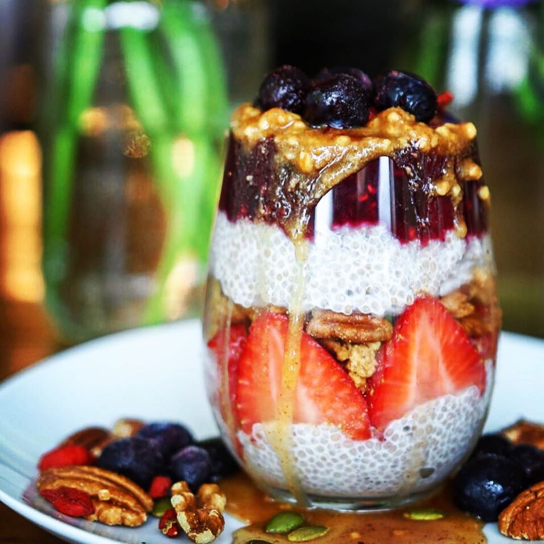 Healthy Chia Pudding Breakfast with Toppings