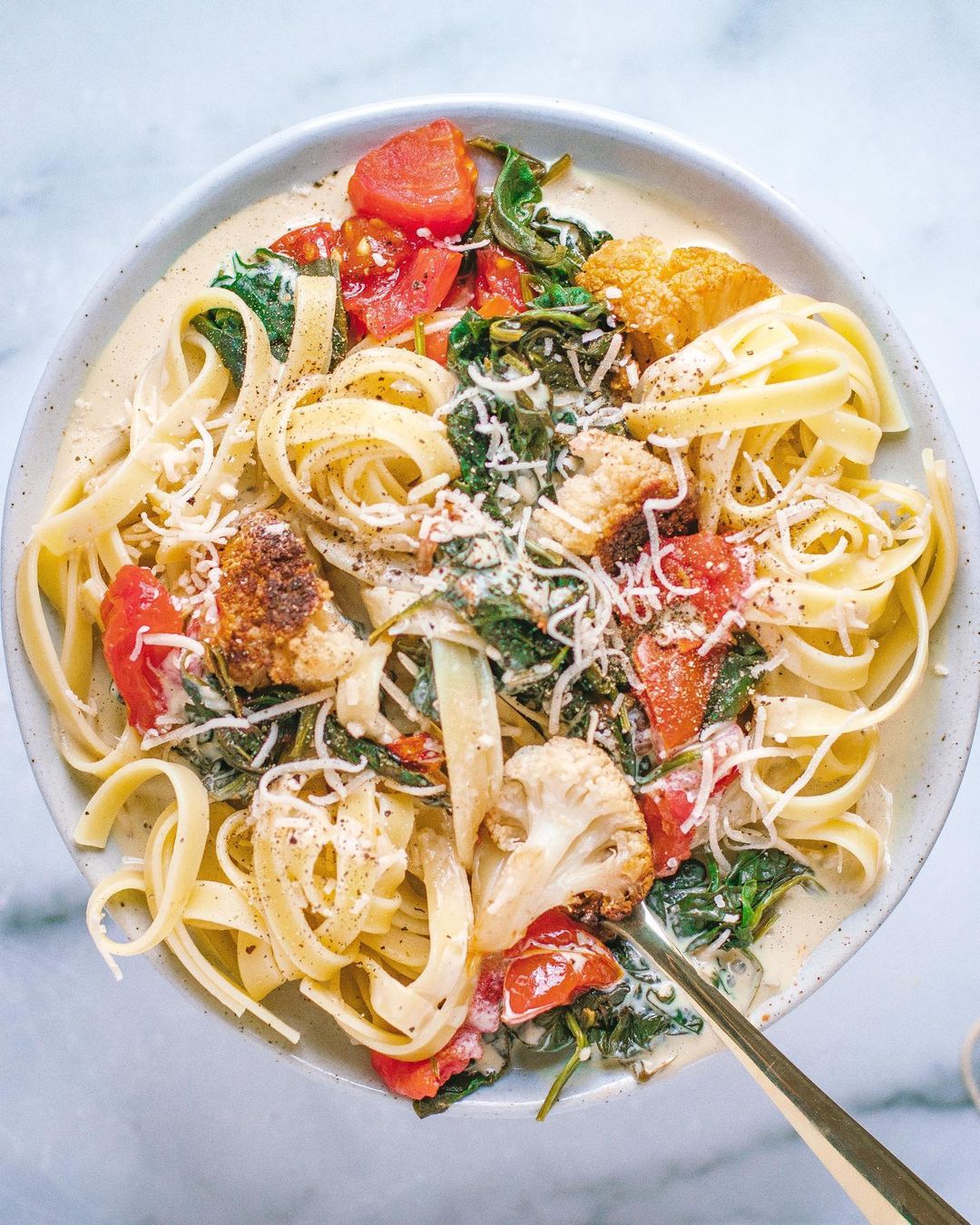 Vegan Tofu Alfredo Pasta
