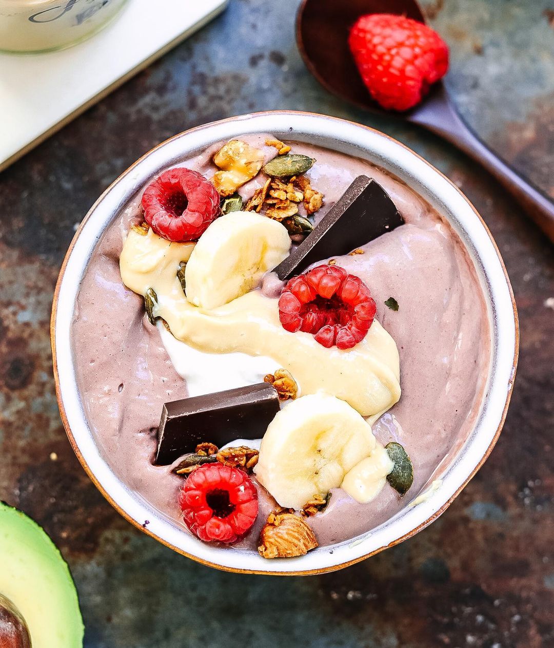 Avocado Açaí Smoothie Bowl with Toppings
