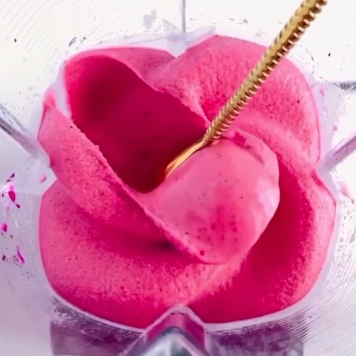 Homemade Pink Pitaya Nice Cream
