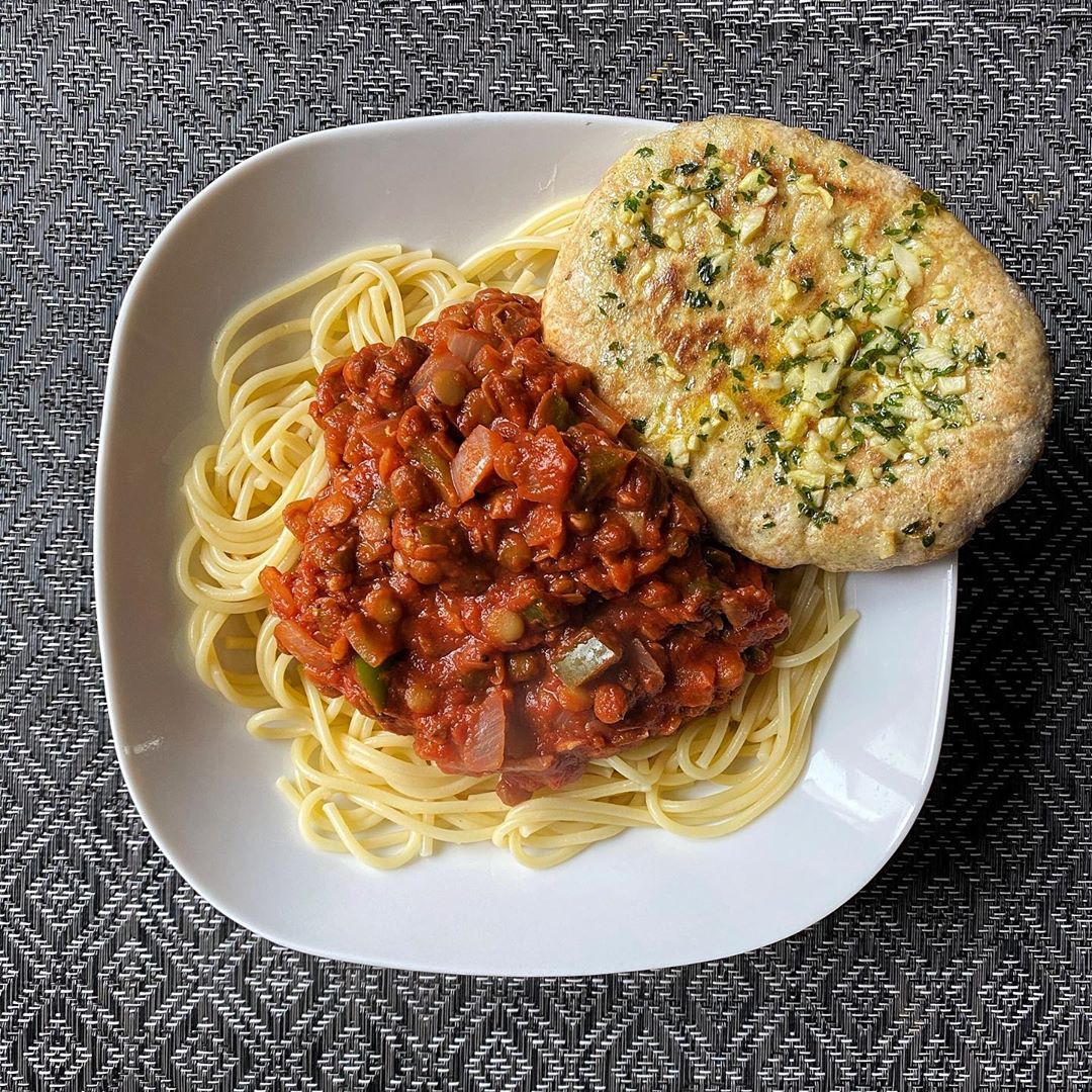 Simple Lentil Bolognese Sauce with Spices