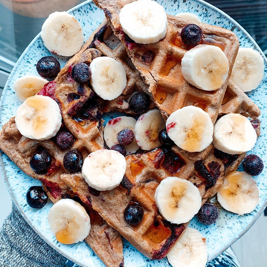 Sunday Morning Waffles with Banana and Cinnamon