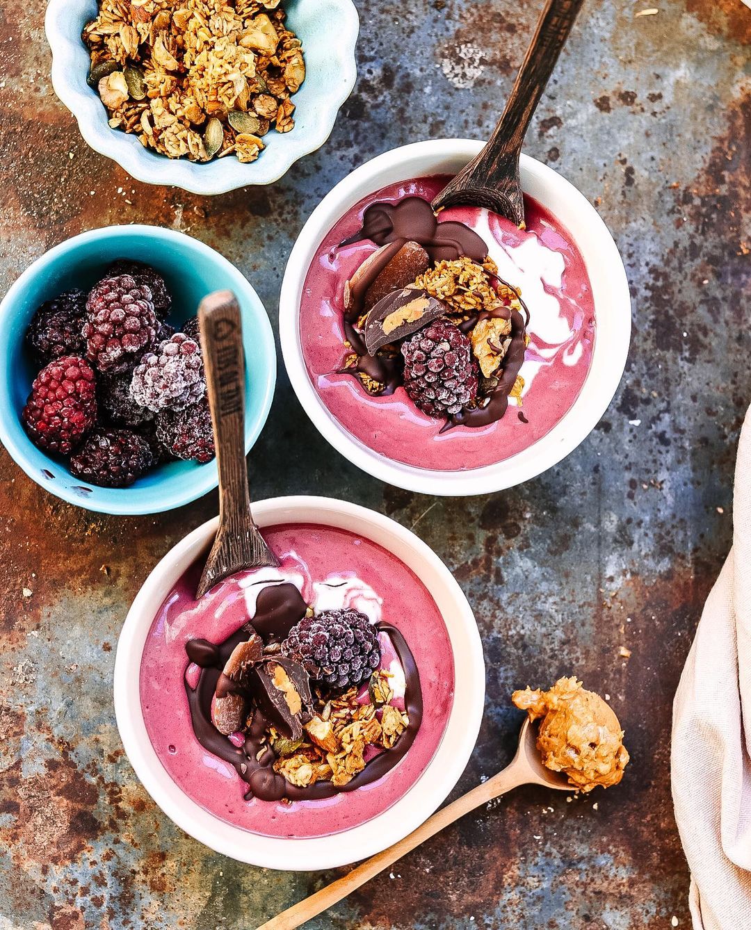Celebratory Açaí Bowl with Ginger and Peanut Butter