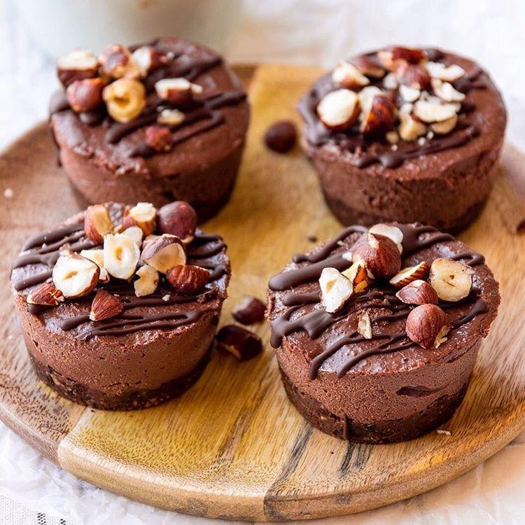 Vegan Hazelnut and Chocolate Mini Cheesecakes