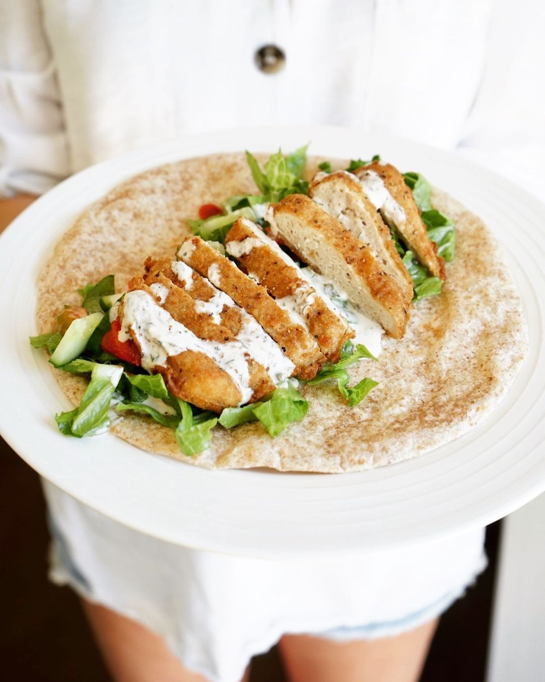 Oven Baked Southern Fried Chicken Wraps